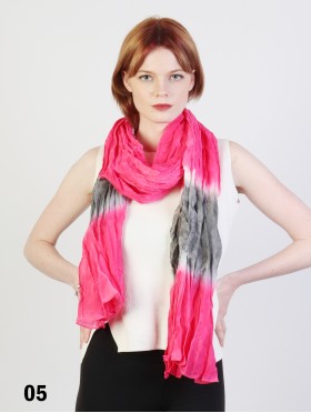 CHIFFON SCARF,TIE DYE TWO TONE